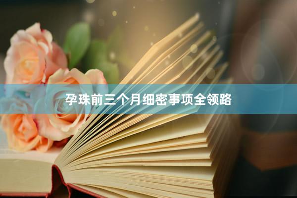 孕珠前三个月细密事项全领路