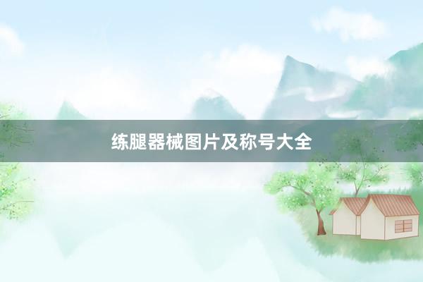 练腿器械图片及称号大全
